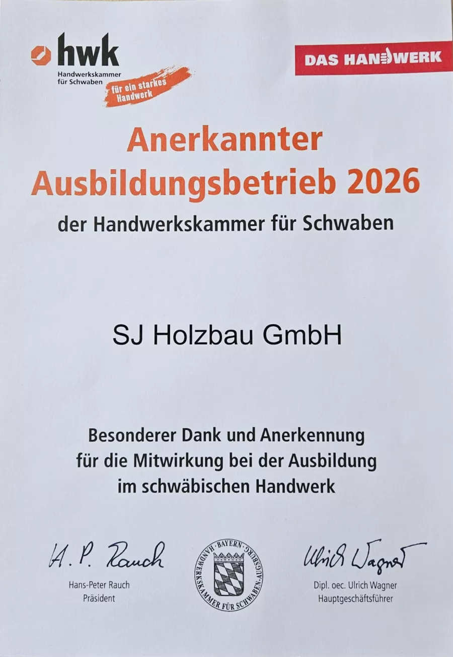 Anerkannter Ausbildungsbetrieb 2026